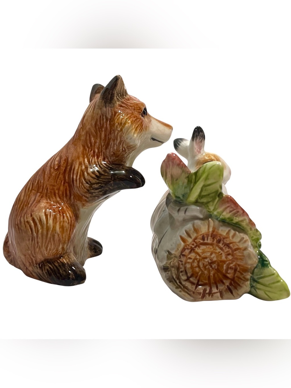 Vintage 1980s Fitz and Floyd Fox and Rabbit High Sierra Salt and Pepper Shakers - Picture 6 of 11